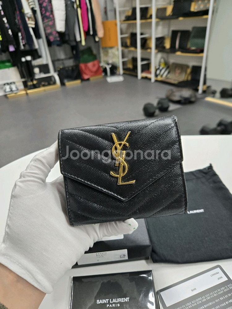 [A급컨디션]입생로랑 삼단지갑--0