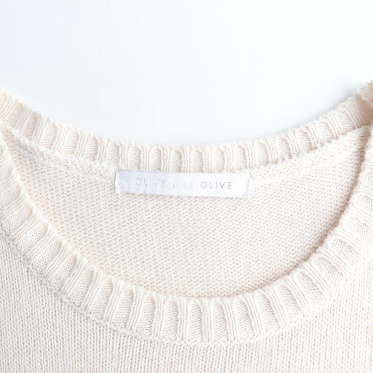 [S]올리브데올리브 베이지 리본 타이 니트 조끼 베스트--4