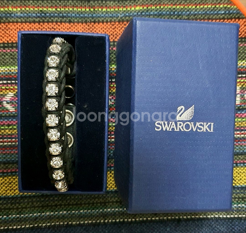 스와로브스키 팔찌 가죽 크리스탈 길이 17.5cm 가죽--7