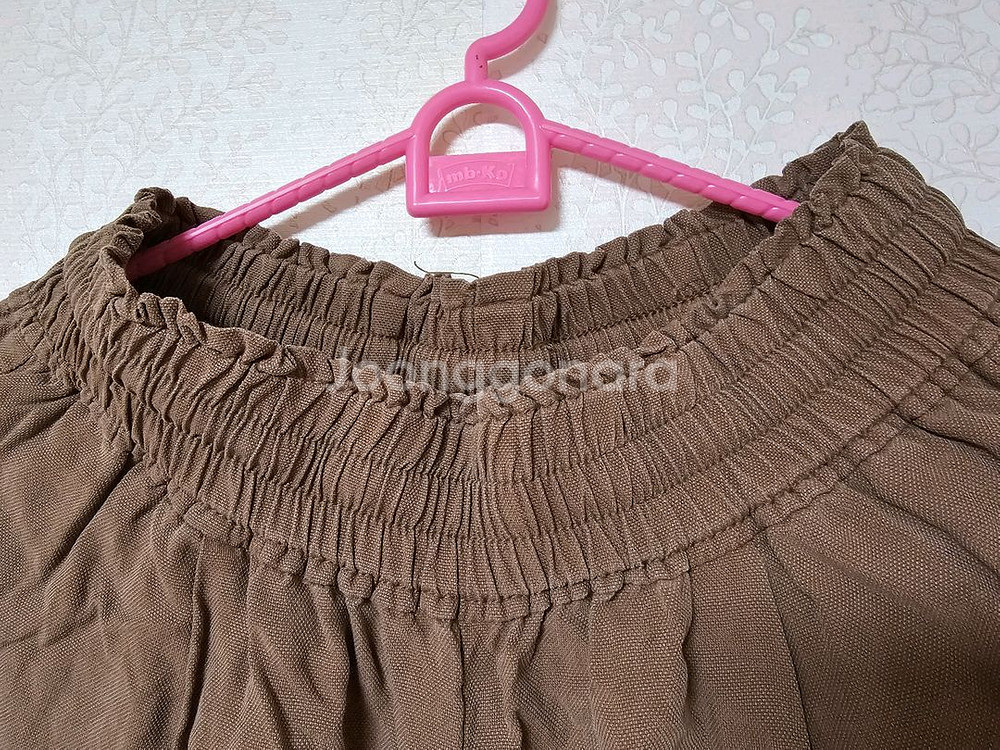 브라운 고무줄 밴딩 긴바지 프리사이즈--4