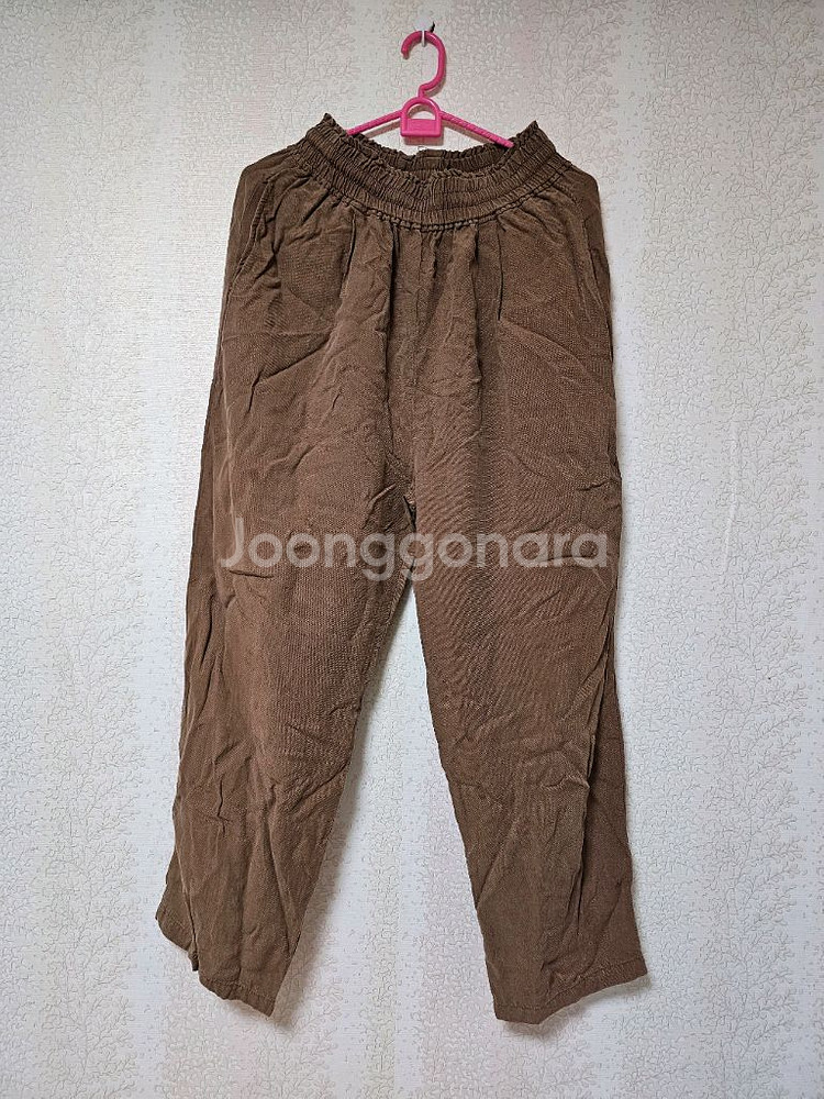 브라운 고무줄 밴딩 긴바지 프리사이즈--0