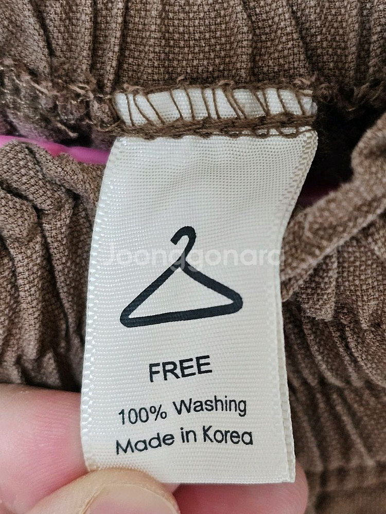 브라운 고무줄 밴딩 긴바지 프리사이즈--5