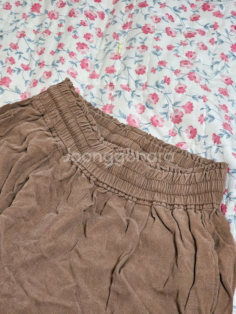 브라운 고무줄 밴딩 긴바지 프리사이즈--9