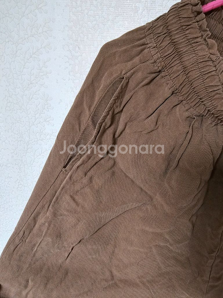 브라운 고무줄 밴딩 긴바지 프리사이즈--8