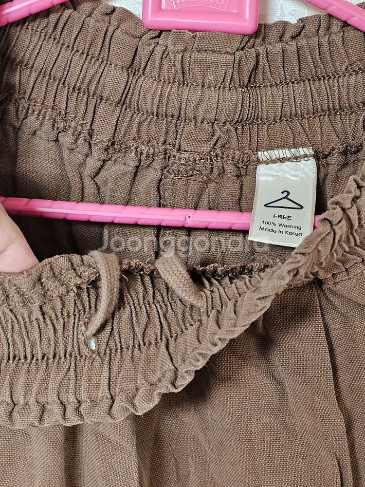 브라운 고무줄 밴딩 긴바지 프리사이즈--6