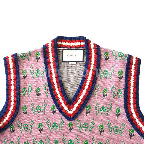 구찌 GUCCI SKULL AND FLOWER JACQ--2