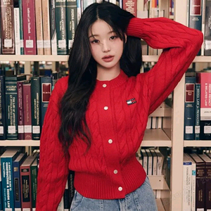 타미진스 케이블 배지 가디건