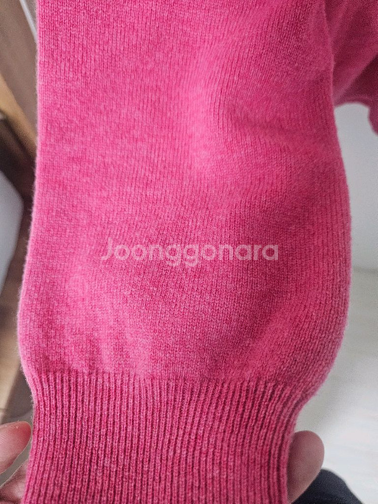 꼼데가르송 더블와펜 핑크 가디건 xl--2