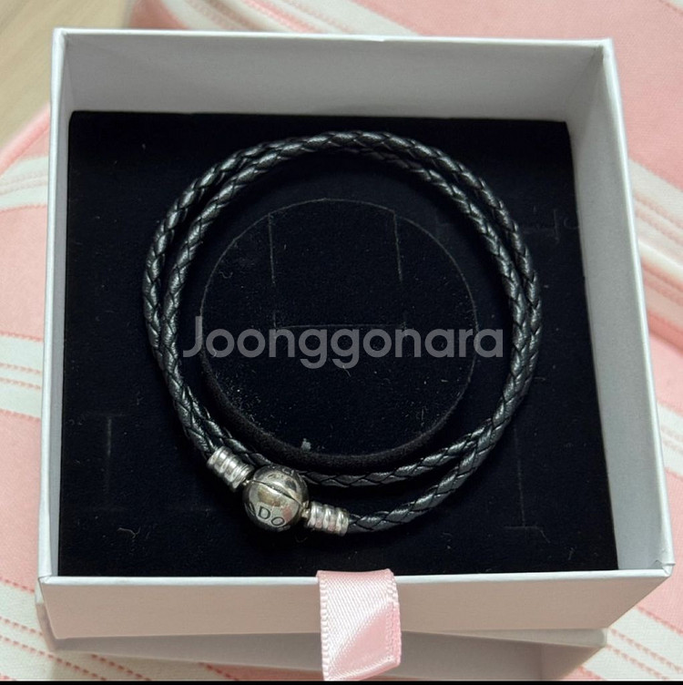 판도라 가죽 두줄 팔찌(정품)--0