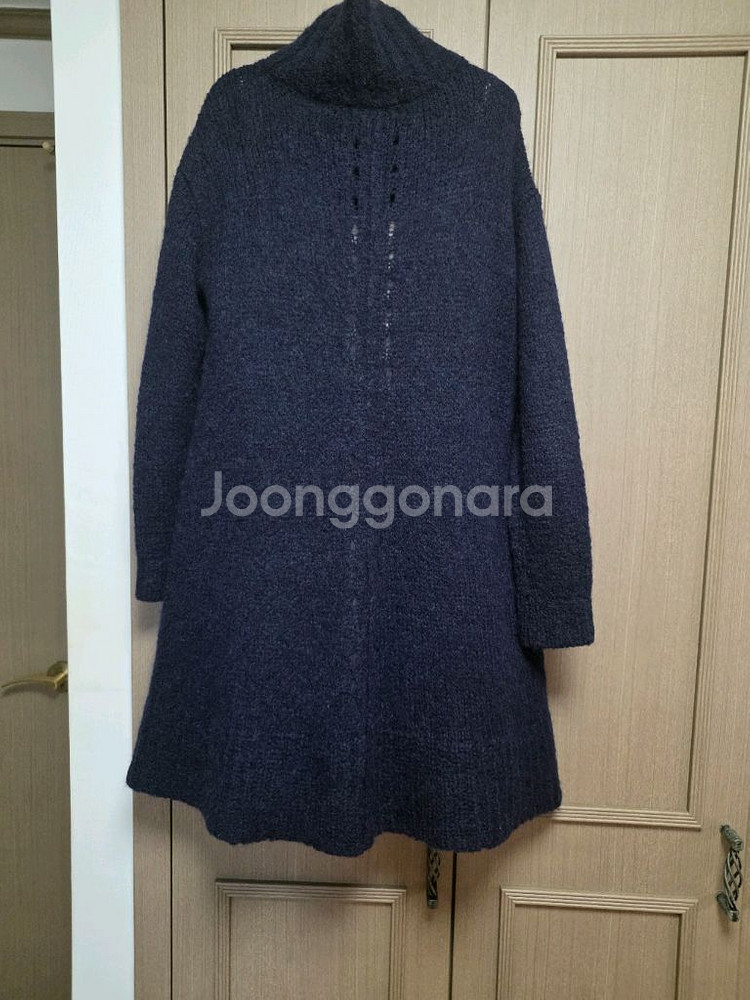 마인네이비 색상 터틀넥 니트 롱 원피스--2