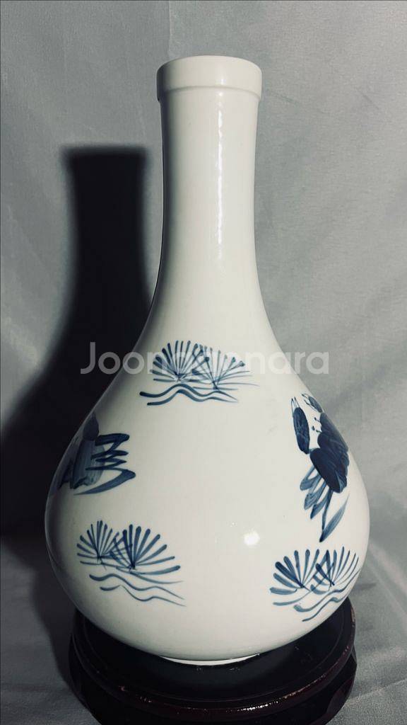 한국도자기 청화 꽃게문 주병--3