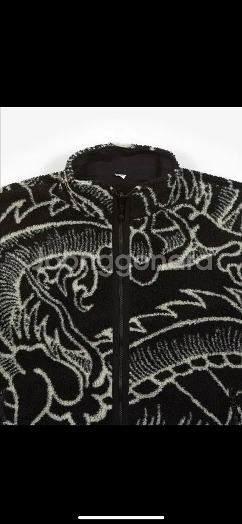 [M] 스투시 드래곤 쉐르파 자켓 블랙 22FW--1