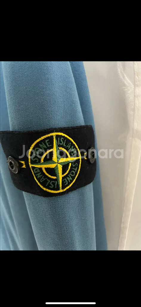 [L] 스톤아일랜드 와펜패치 맨투맨 블루 20FW--2