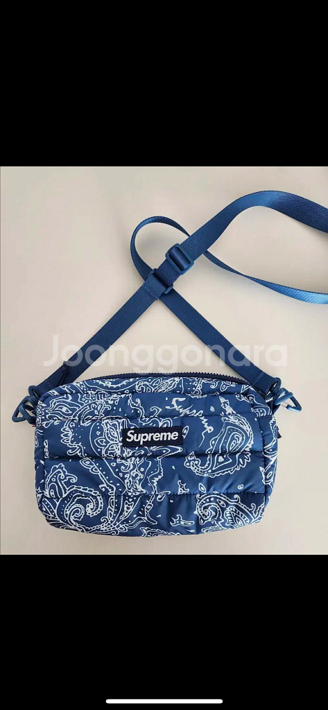 슈프림 퍼퍼 사이드백 블루 페이즐리 22FW--5