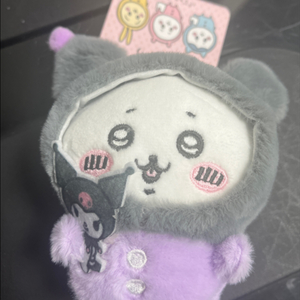 나가노 치이카와 먼작귀 산리오 콜라보농담곰 쿠로미 키링