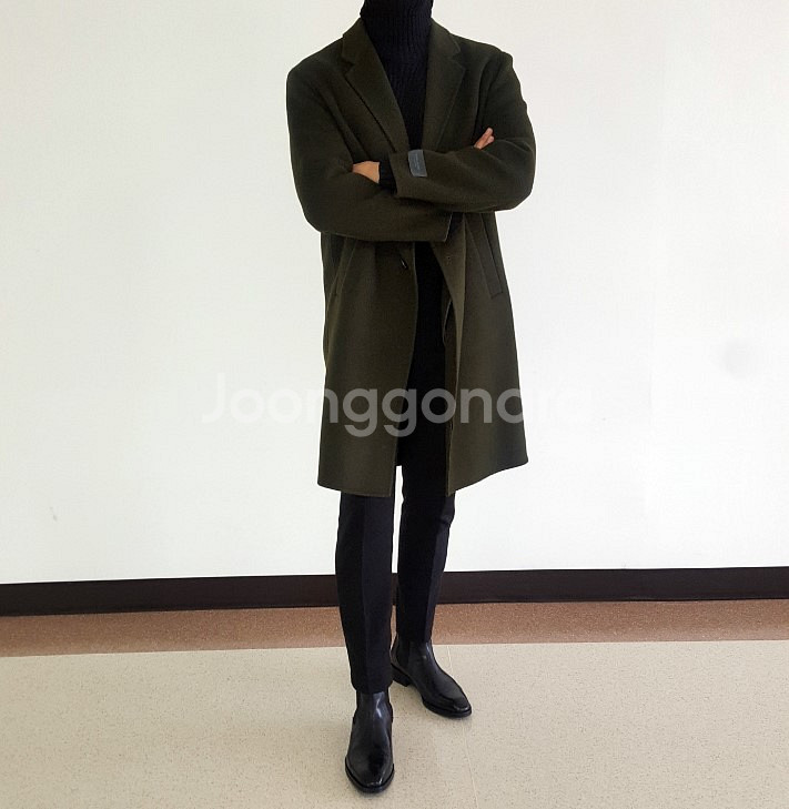 헤든앤미로/핸드메이드 카키 싱글 코트/100~105--5