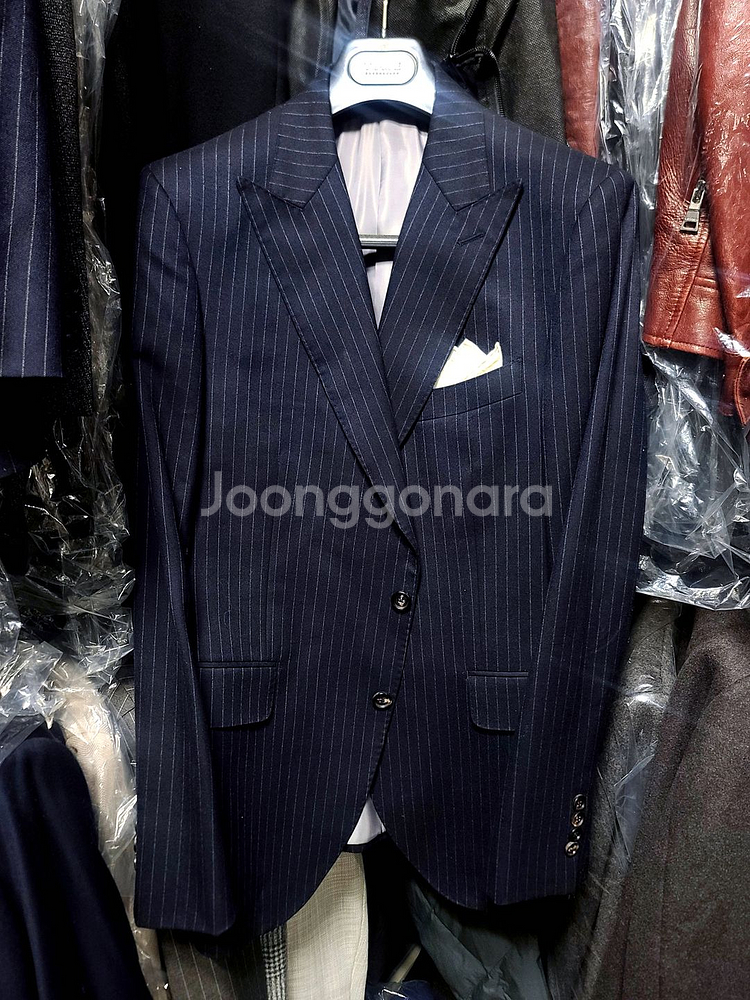 캠브리지멤버스/이태리 까노니꼬 스트라이프 수트/100--0