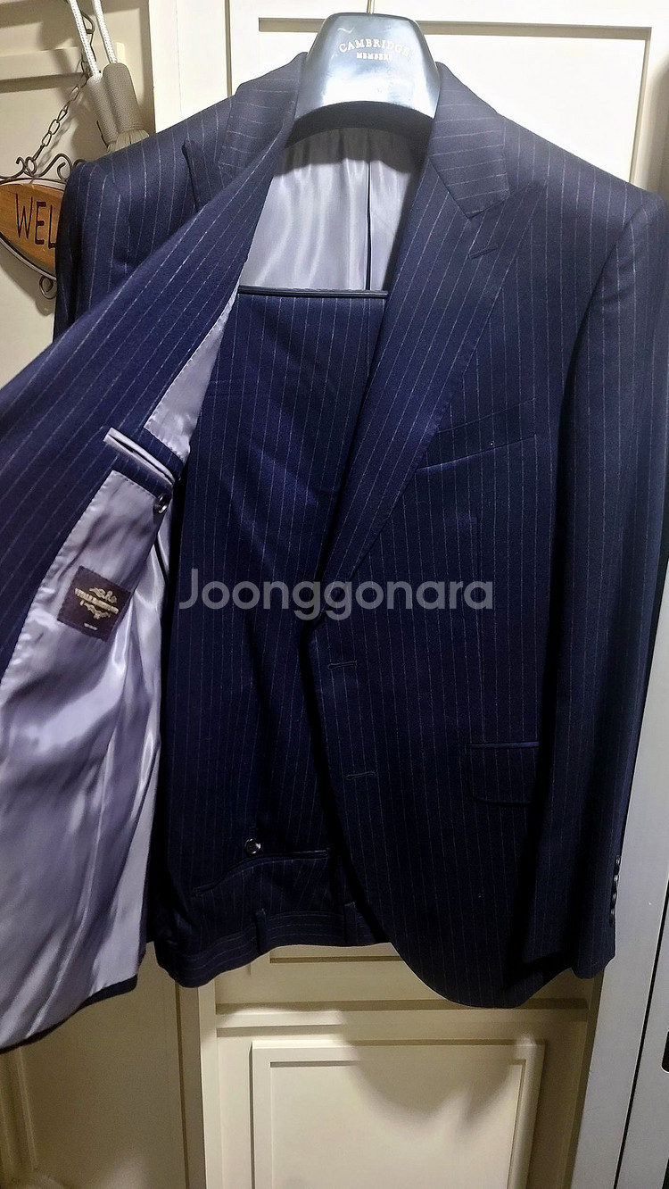 캠브리지멤버스/이태리 까노니꼬 스트라이프 수트/100--5