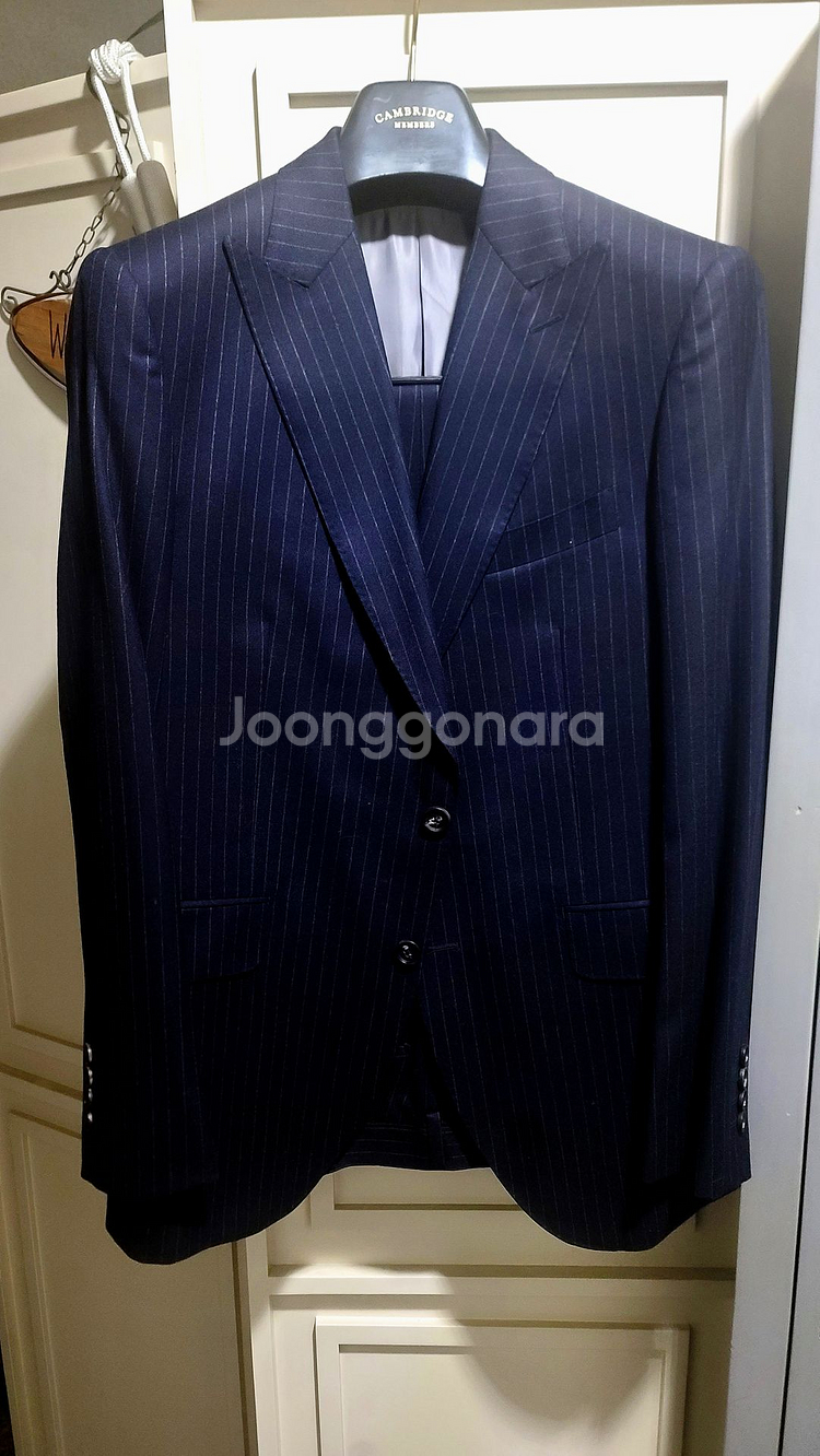 캠브리지멤버스/이태리 까노니꼬 스트라이프 수트/100--4