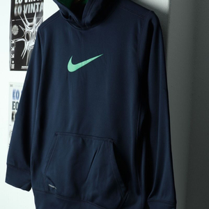 W(L-XL) 나이키 후드티셔츠 기능성 네이비 기모