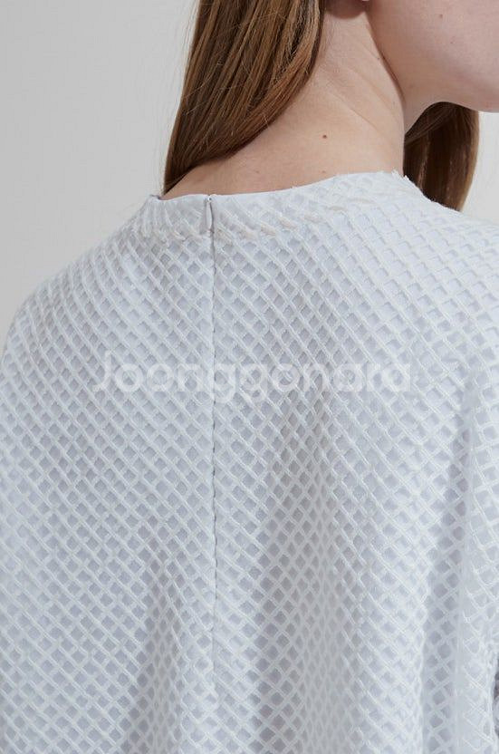 한섬 랑방컬렉션 튤 레이어드 티셔츠 시스루 블라우스반팔--4
