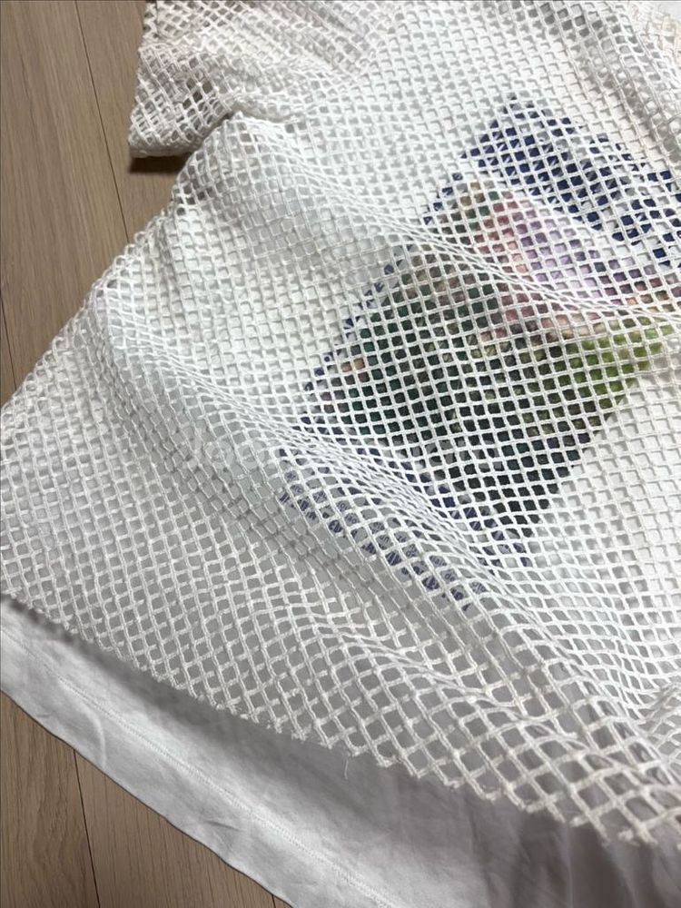 한섬 랑방컬렉션 튤 레이어드 티셔츠 시스루 블라우스반팔--11