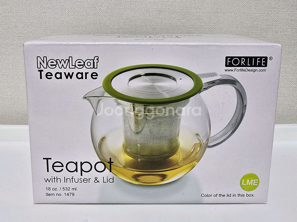 포라이프 뉴리프 글라스 티포트 532ml 라임--0