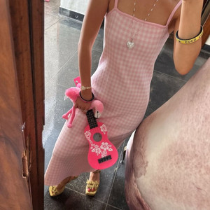 키미스튜디오 설렘진주 핑크체크 원피스 새상품 소프트설렘