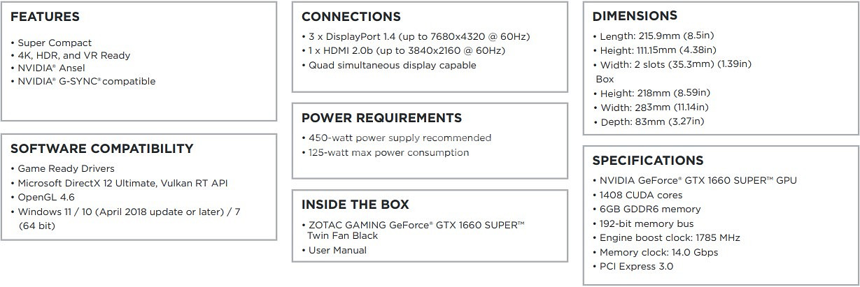 ZOTAC GTX1660SUPER 그래픽카드 판매합니다--3