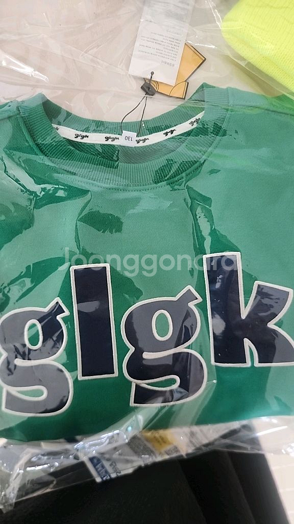히로 glgk 아플리케 로고 맨투맨 그린130--0