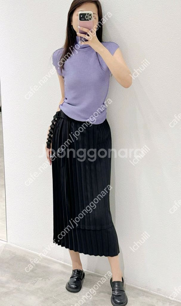 플리츠플리즈 me 이세이미야케 미 스트레치 니트 탑 ~--0