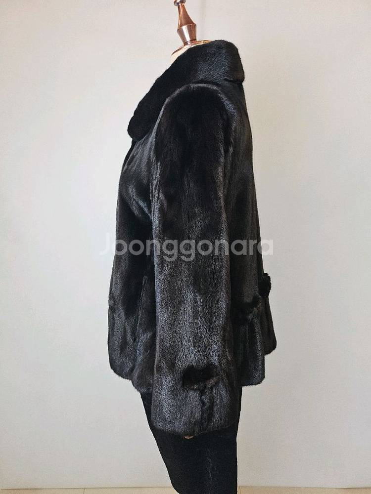 CONAD 대동모피 휘메일 블랙 풀스킨 둥근라운드 밍크--4