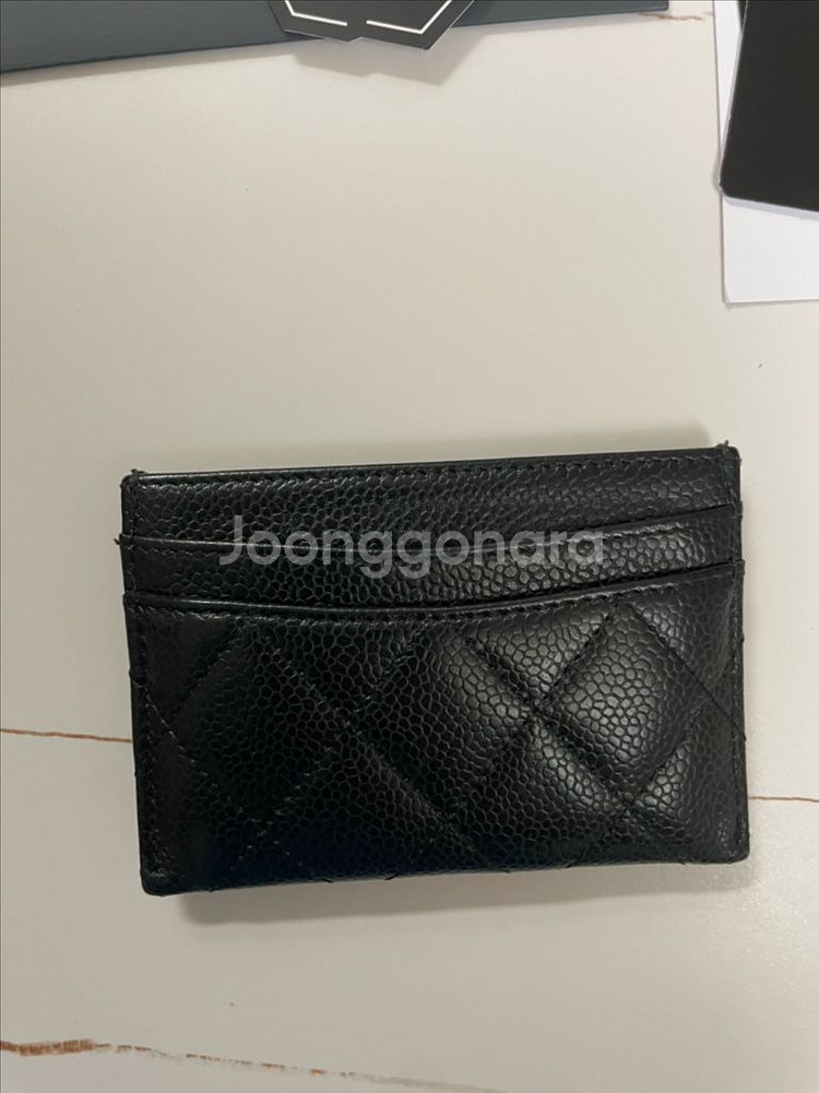 샤넬 캐비어 금장 카드지갑--2