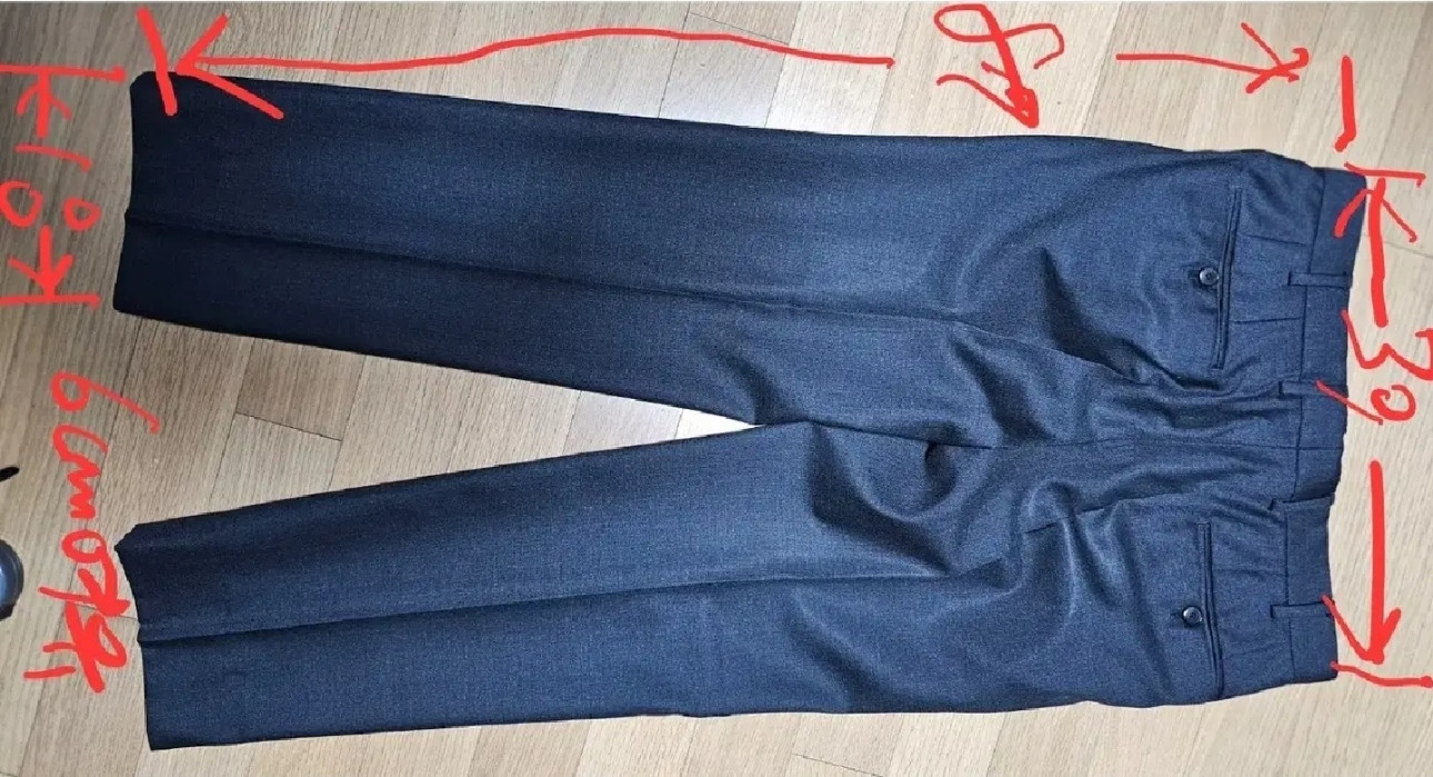 타임옴므 다크차콜 셋업 95/29 사이즈 팝니다.--1