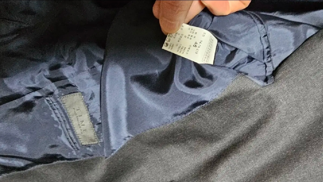 타임옴므 다크차콜 셋업 95/29 사이즈 팝니다.--6