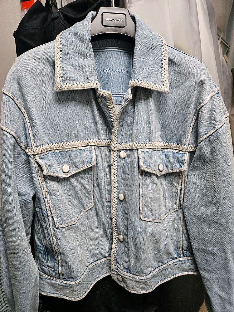 우영미 25ss 블루 크로셰 데님자켓 46사이즈 팝니다--5