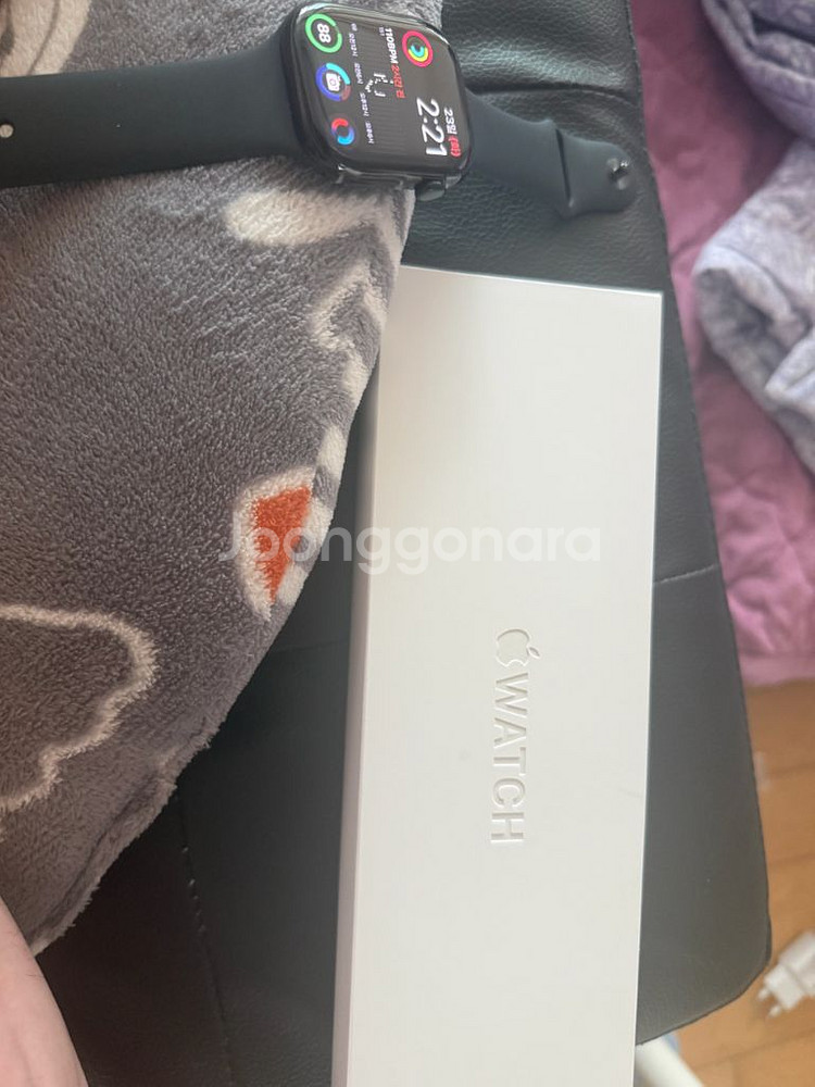 애플워치11재트블랙gps46미리알루미늄판매해요--0