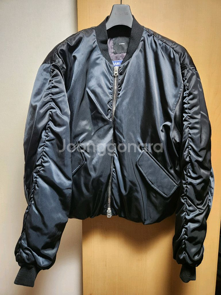 [일꼬르소/95,S] 셔링 패딩 MA-1 블랙--0