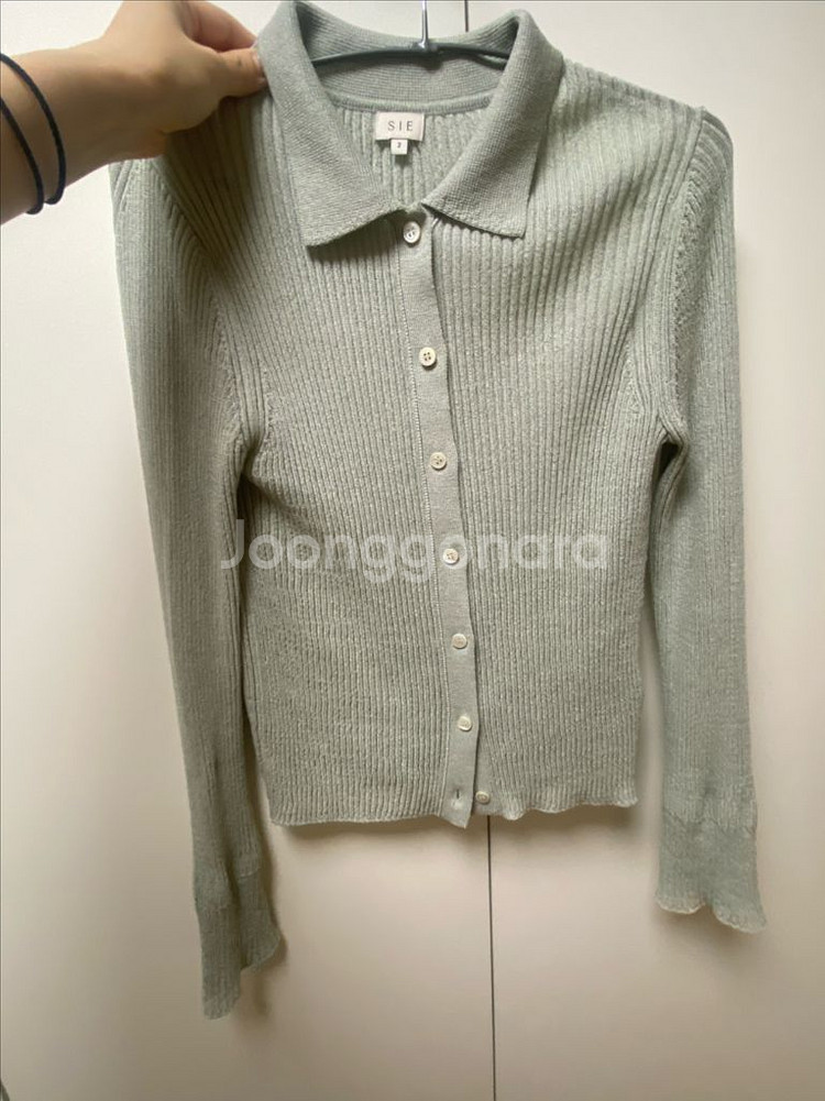sie 시에 세이지 칼라 니트 가디건(페일민트, M)--5