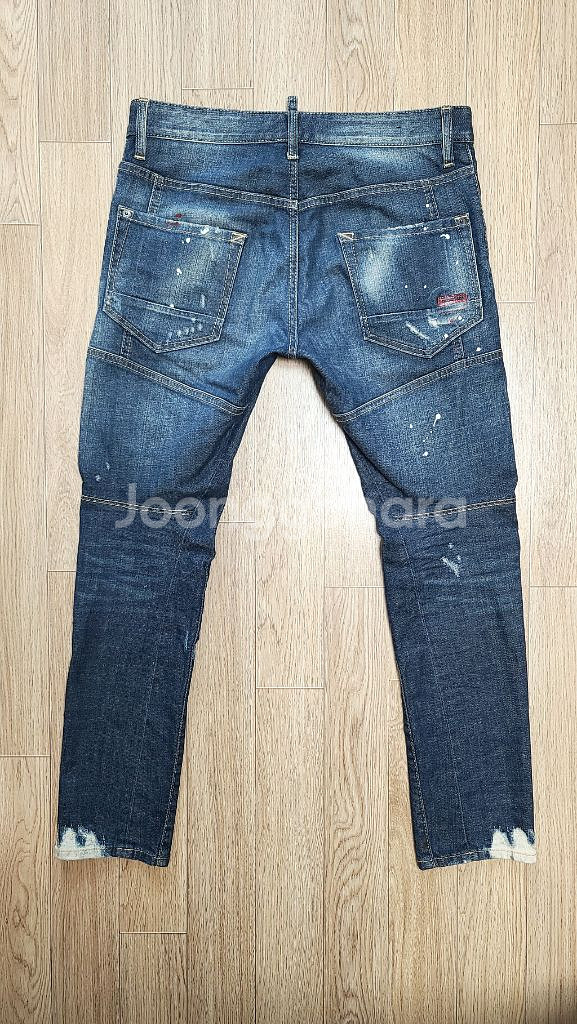 정품 디스퀘어드 페인팅 바이커진 청바지 48--1