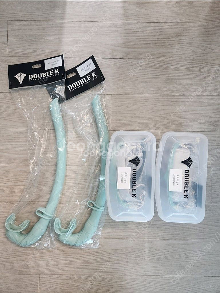 프리다이빙 더블케이 마스크+ 스노클(민트색)--0