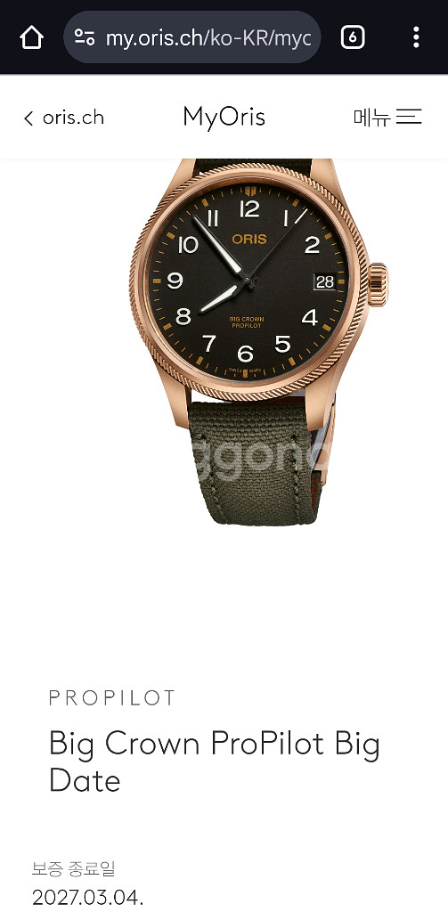 오리스 빅크라운 프로파일럿 빅 데이트 브론즈 41mm--8