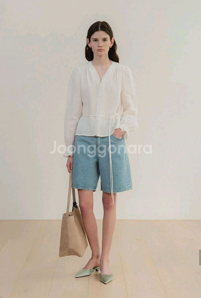 유메르 니나 데님 쇼츠 S NinaDenimShorts--3