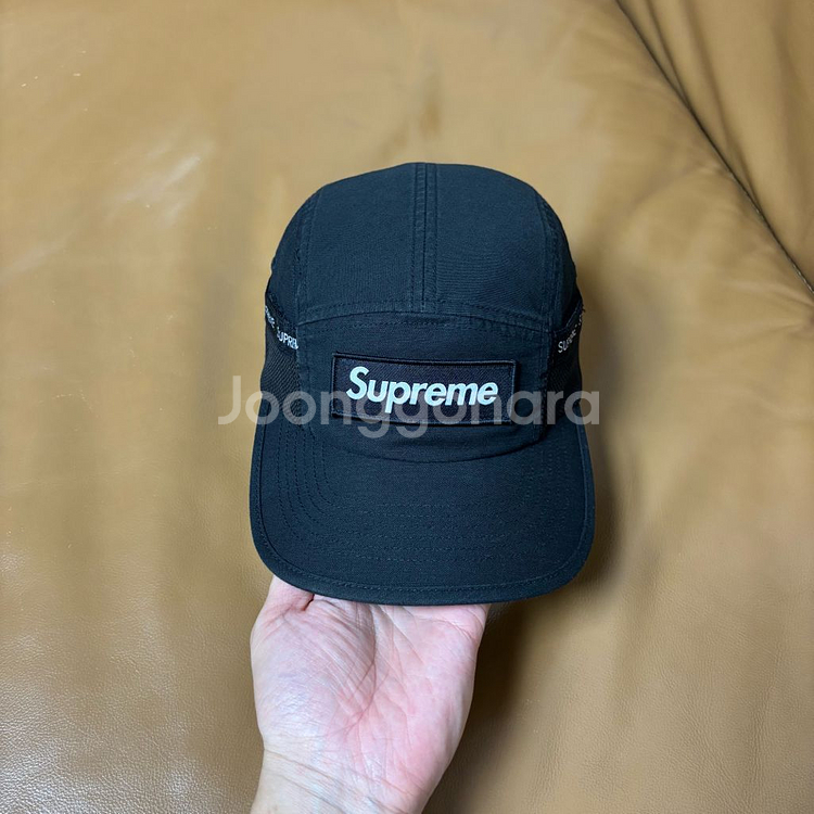 Supreme 슈프림 메쉬 포켓 블랙 캠프캡 모자--1