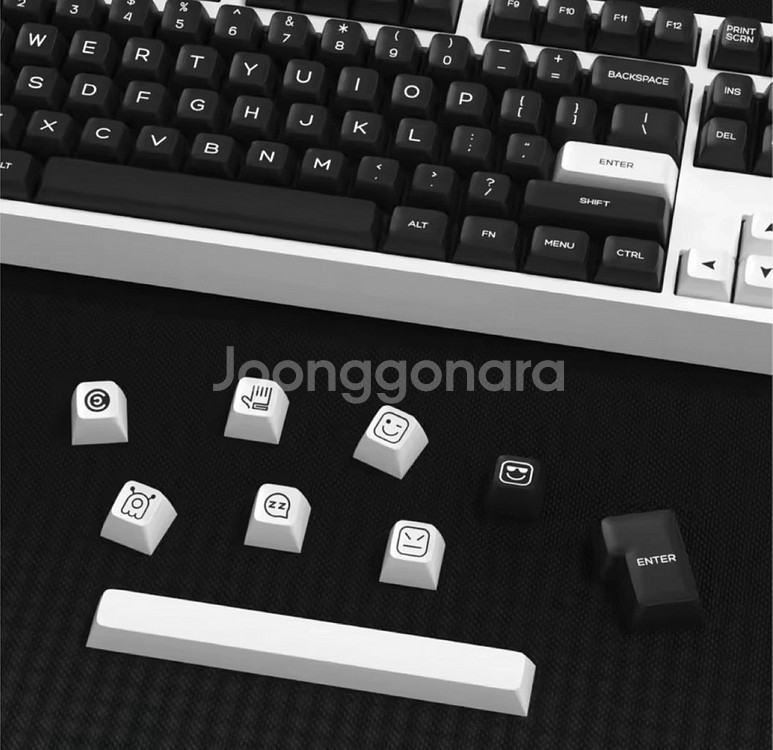 KBDiy 161 키 PBT SA 블랙 키캡--0