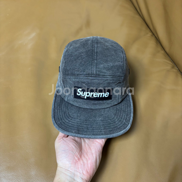 Supreme 슈프림 스톤 워시드 블랙 캠프캡 모자 (--1