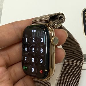 애플워치10 셀룰러 46mm 골드티타늄 밀레나즈루프