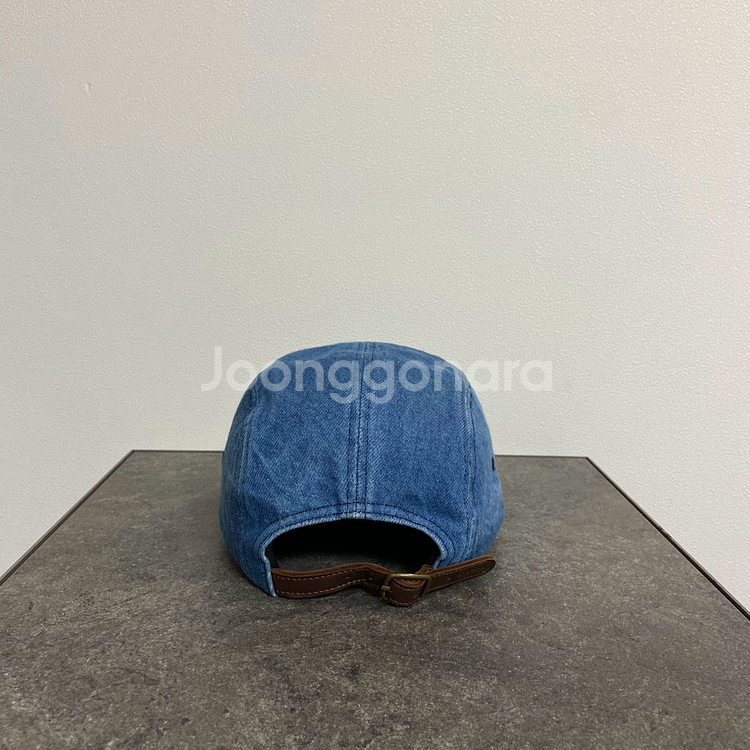 슈프림 워시드 데님 박스로고 캠프캡 모자--3
