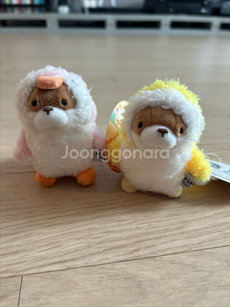 우소우소 바다친구 인형 키링 (노란상어,핑크펭귄 8cm--1
