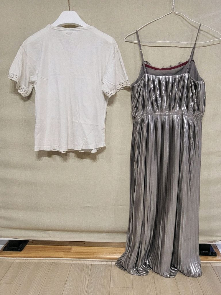 바나나리퍼블릭 은갈치 플리츠원피스 자라걸즈 크로쉐티--4